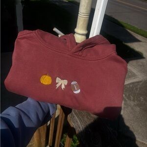 Gildan Maroon Sweatshirt with Fall Embroidery